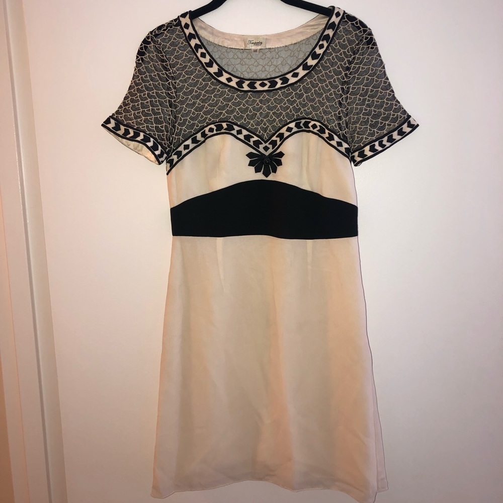 Temperley London silk chiffon dress w/ lace detail